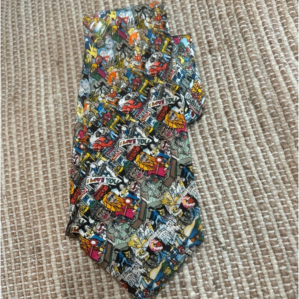 RARE BASF‎ Limited Edition Multicoloured I LOVE YOU Silk Tie